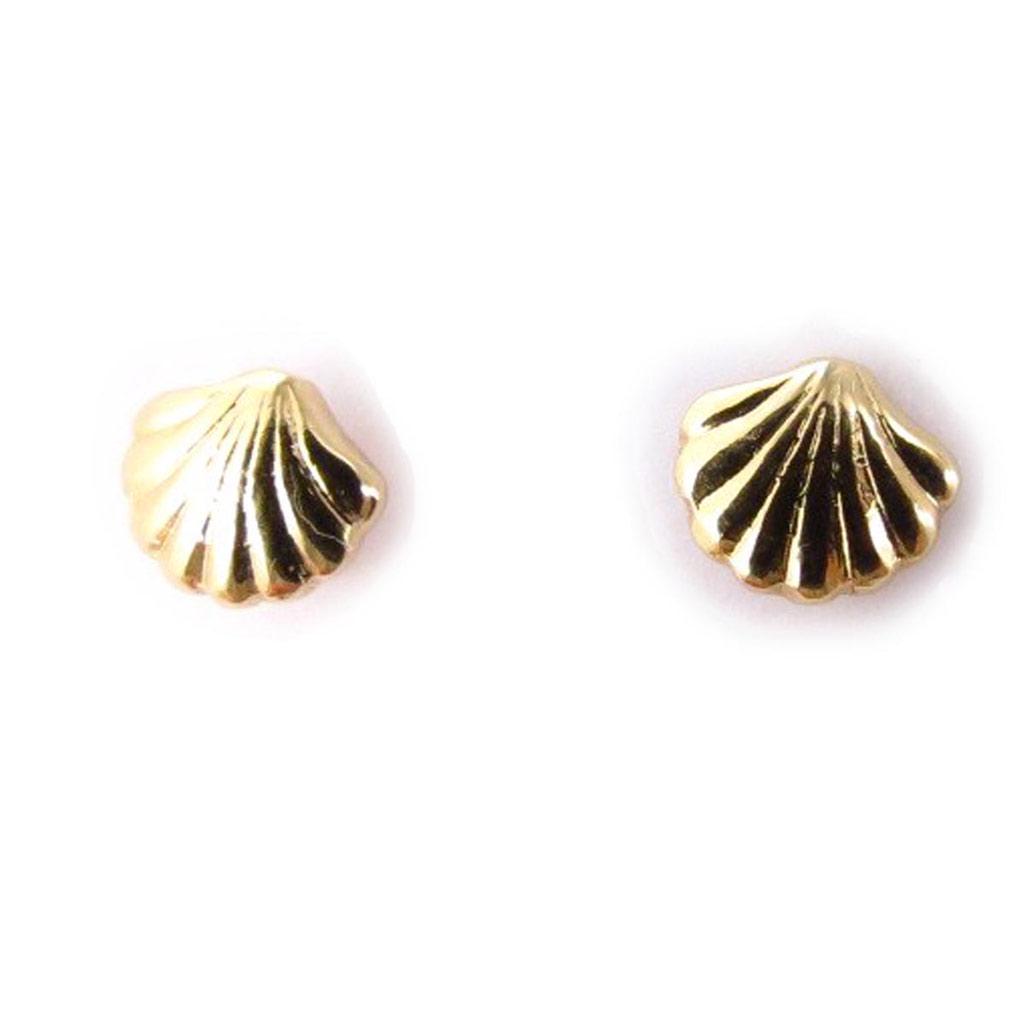 Les Trésors De Lily [D7434] - Gold Plated 'Coquille Saint Jacques' Gold Plated Earrings - 5x6 Mm