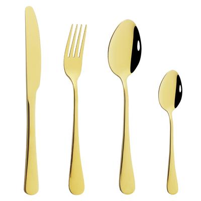 Stoviglie Set di posate in oro occidentale 4 pezzi Set di stoviglie Servizio per 1 set di posate in acciaio inossidabile nero oro coltello da cucina forchetta cucchiaio posate argenteria