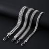 8mm Stainless Steel Braided Double Rows Front and Back Fish Scale Bracelet Simple No Fading Men Bracelet Hip Hop Jewelry