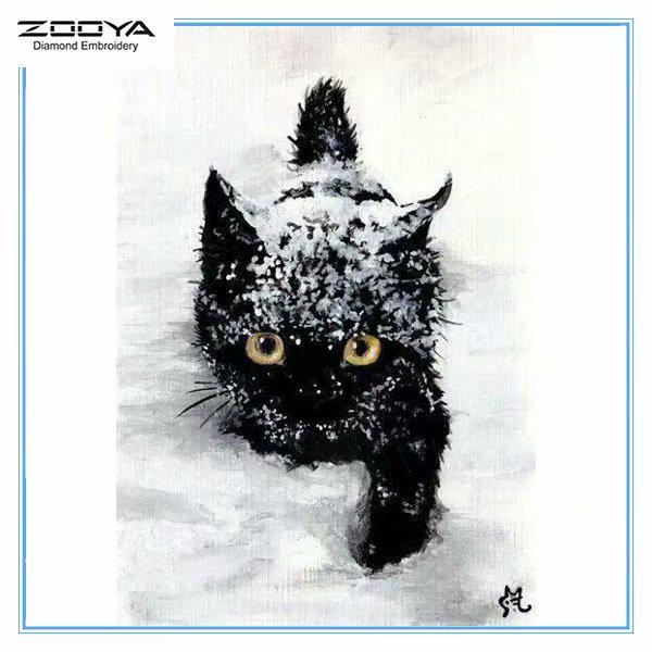 

ZOOYA DIY 5D Полный круглый горный хрусталь Животные Кошки Алмазная вышивка Картина Вышивка крестом Домашний декор