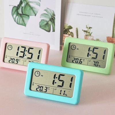 Dijital Çalar Saat Masaüstü Sıcaklık LCD Dijital Termometre Masaüstü Higrometresi Pille Çalışan Saat Tarih Takvim