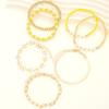 7pcs Vintage Gold Color Daisy Flower Pendant Beaded Bracelet Set for Women Bohemian Star Pearl Bangles Fashion Jewelry Gifts New