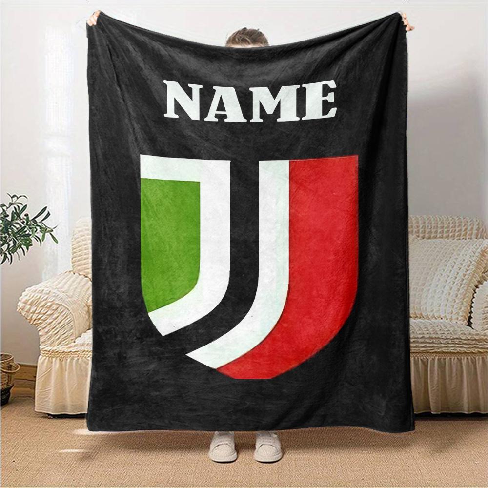 Custom Name AC Milan Crest Blanket for Couch & Bed, Plush Cozy Fuzzy Blanket Super Soft & Warm Blankets for Fall and Winter. 0908274