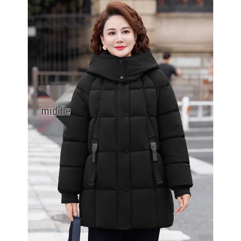 Hodo Women's Mid-Length Hooded Down Jacket