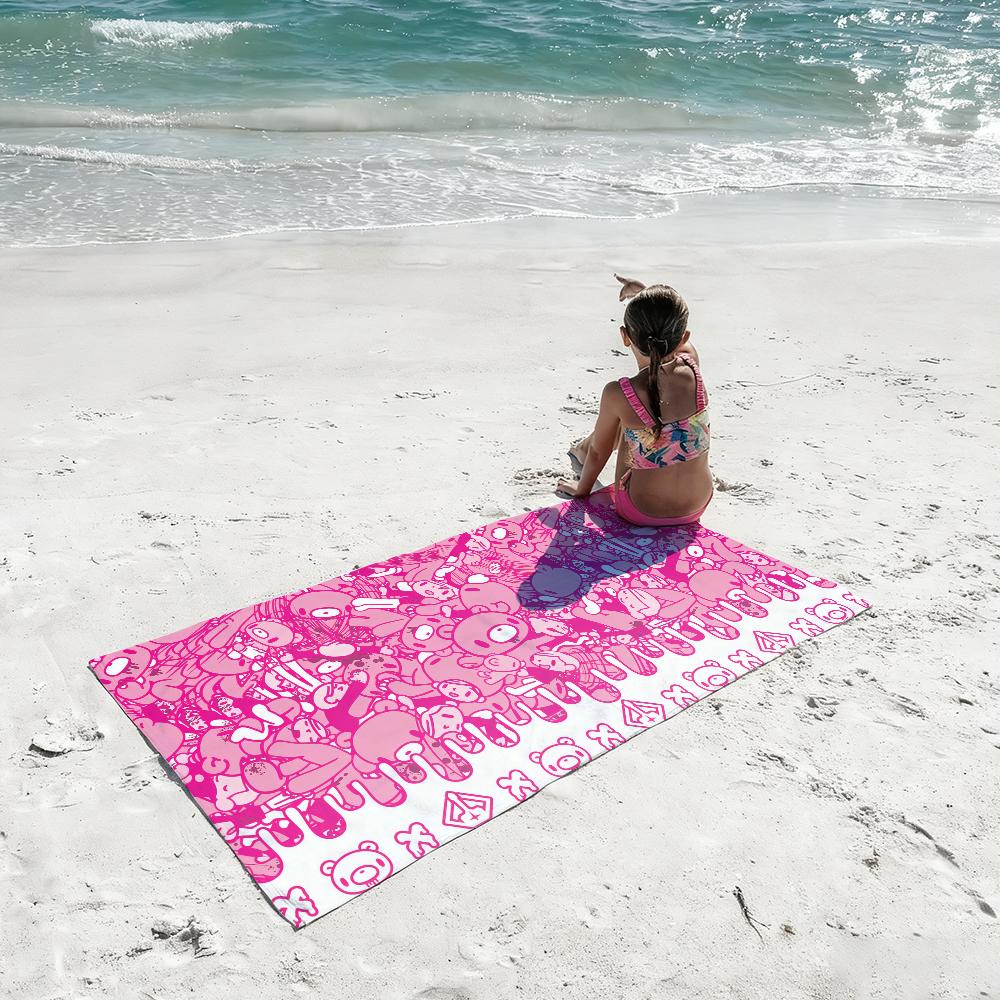 Cartoon G-Gloomy Rosa B-Bär-S Handtuch Weich Leicht Anti-Sand Großes Strandhandtuch Schnelltrocknend Bad Sport Familie