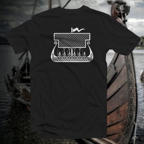 Viking Ship #1 COTTON T-SHIRT Norse Viking Rune Saxon Ward Magic Pagan Symbol Unisex T-Shirt S