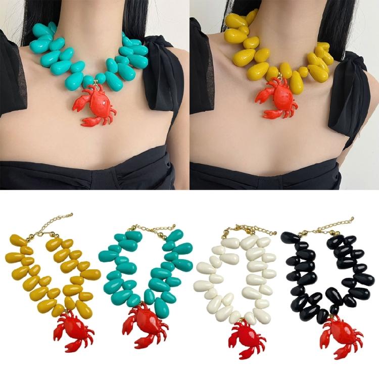 Modische Schwarze Krabbe Halskette Trendiger Krabben Anhänger Halskette Schmuck Für Frauen, Die Individualität Suchen