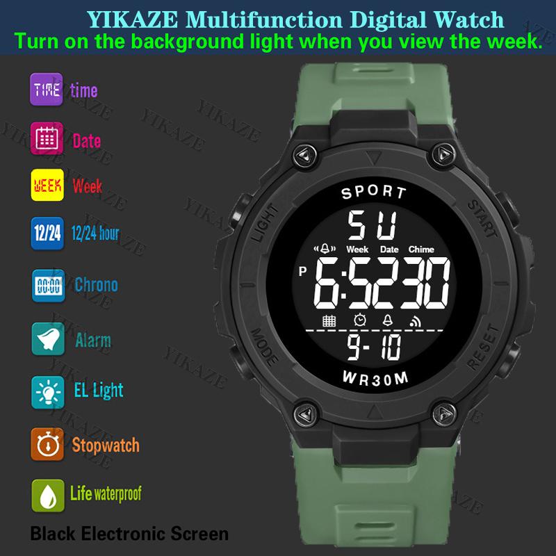 Men's Sports Watch Outdoor LED Digital Watch Life Waterproof Sport Electronic Watches Military Clock for Man Male Kids
