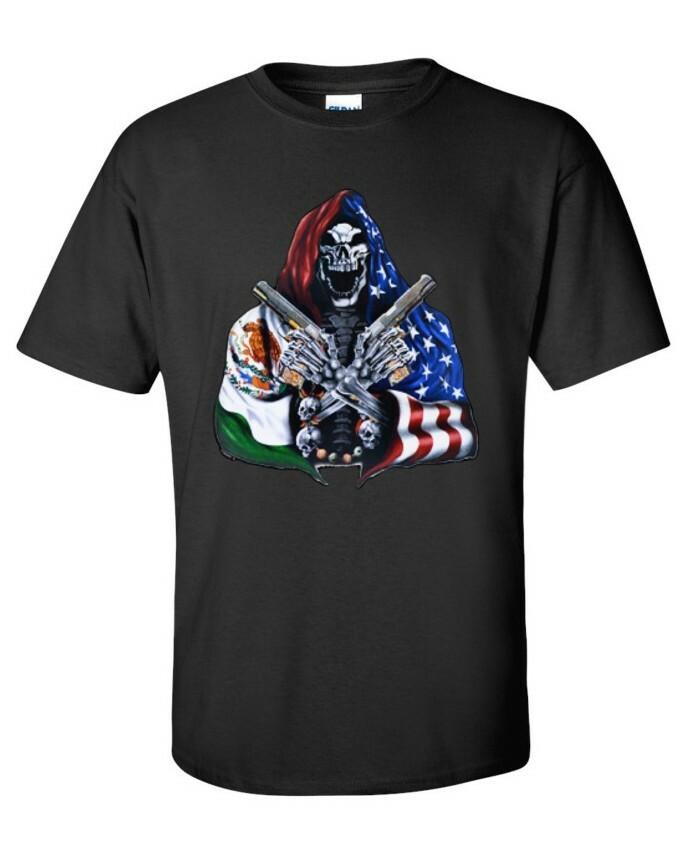 USA/Mexico Skull Sublimated T-Shirt Santa Muerte S разноцветный