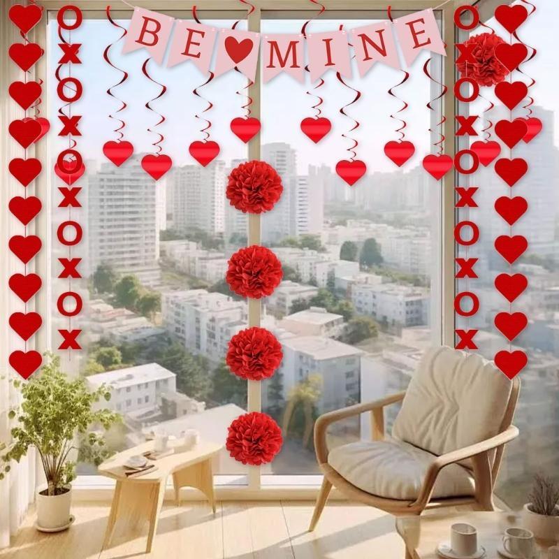 Valentines Day Party Decorating Hanging Banners Garlands Party Accessories X3UC