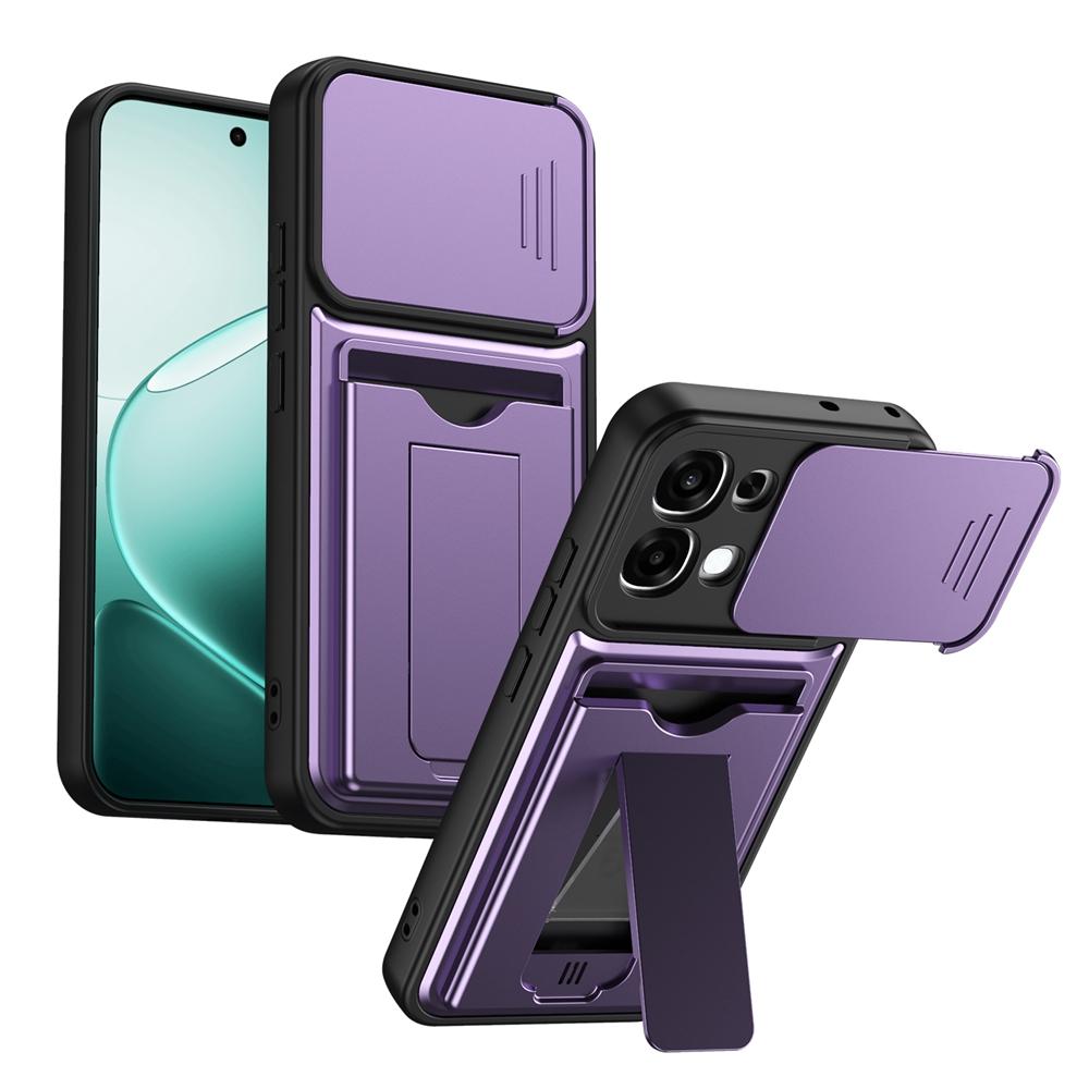 Shockproof Armor Card Slot Bracket Holder Slide Lens Protect Phone Case For OPPO A6 Pro A6 A6X 4G A6S 5G Wallet Back Cover