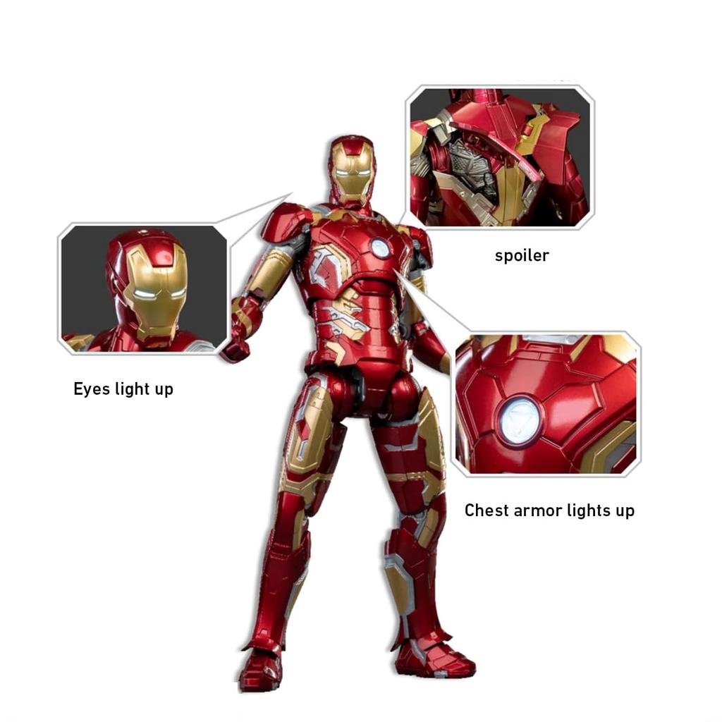 HiPlay Fondjoy Iron Man MK43 1/7 Scale Pre-Colored Plastic Model Kit, Approximately 260mm Tall
