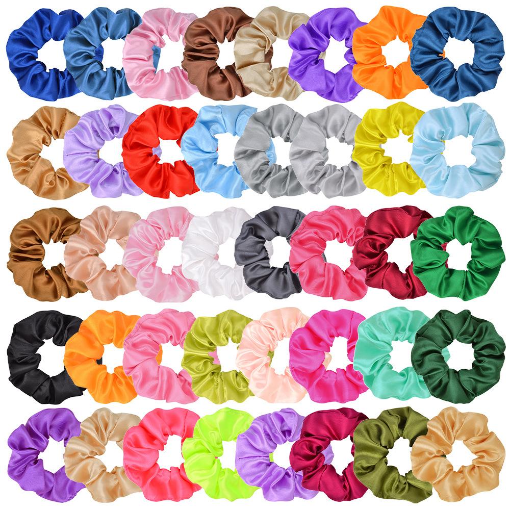 Solid Color Large Intestine Hair Band Color Ding Cloth Elastic Hair Band Hair Accessories Headgear Headrope 095