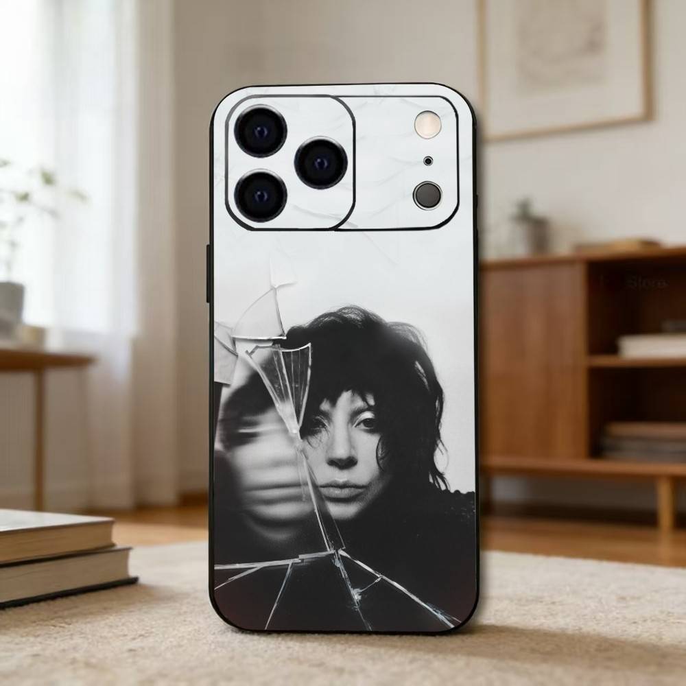 L-Lady G-Gaga Phone Case For iPhone 17,16,15,14,13,12,11 Plus,Pro Max,XS,Soft Silicone Black Cover