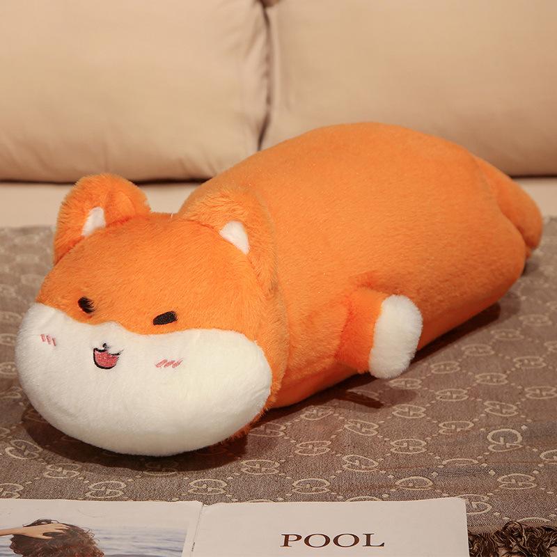 Cute Lying On The Stomach Animal Pillow Soft Cute Shiba Inu Dog Pink Pig Plush Toy Doll Girl Hugging Sleeping Rabbit