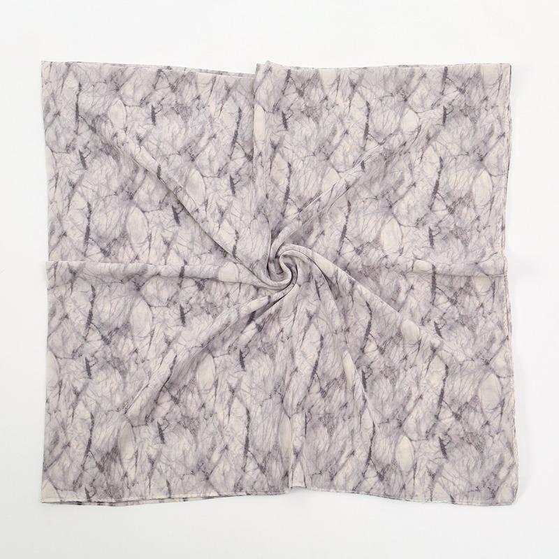 New Printed Chiffon Bag Head Square Scarf Small Floral Ethnic Headscarf Women's Sunscreen Shawl