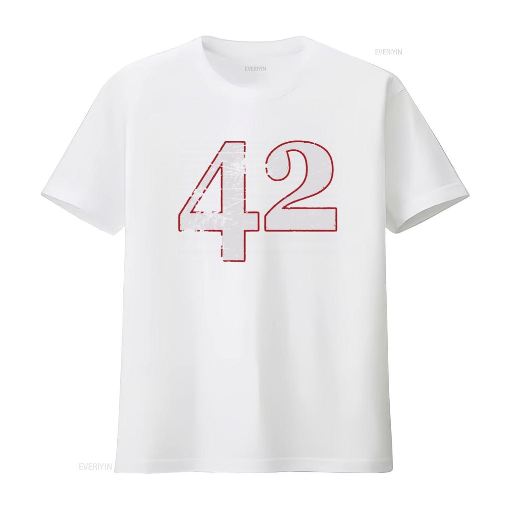 42 T Shirt The Hitchhikers Guide to Galaxy Number Answer Fun Geek Nerd  vintage Washed Casual Soft Breathable fashion