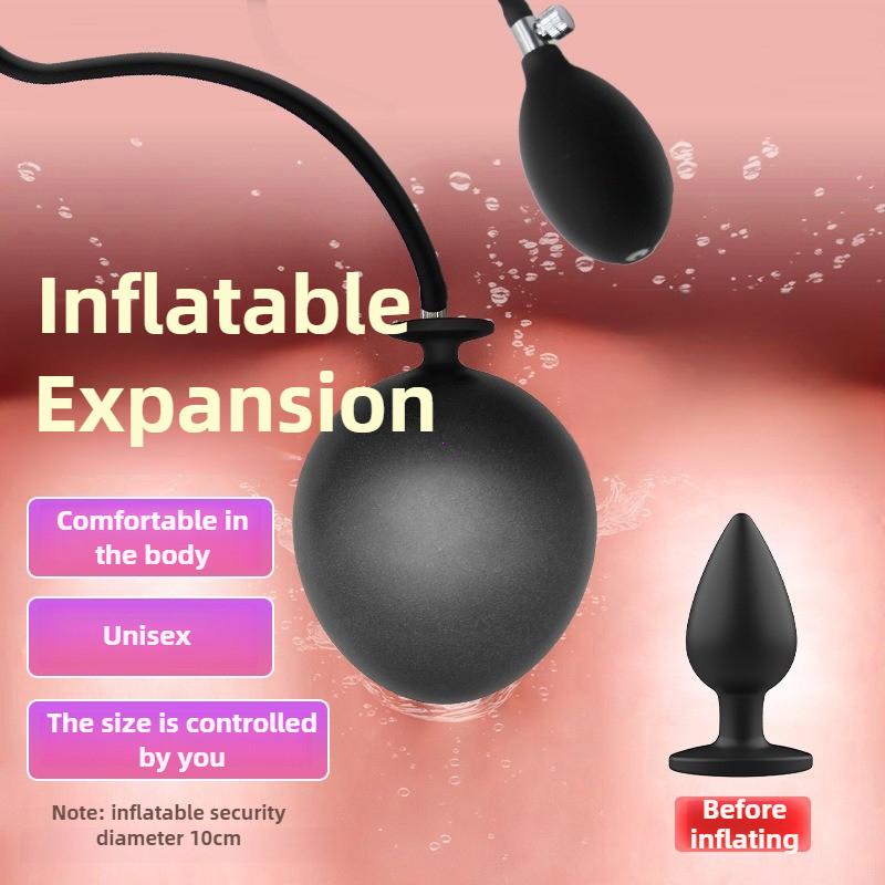 Inflatable Silicone Anal Plug Dilator Expandable Pump Butt Silicone Huge Anus Prostate Massager Anal Sex Toy For Men Couples