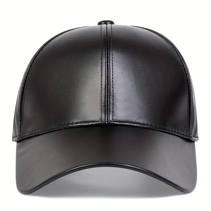 Baseball Leather Plain Color Solid Pu Neutral Gender Women Men For Caps Spring Autumn Outdoor Adjustable Casual Hats Sunscreen Hat Sports Cap