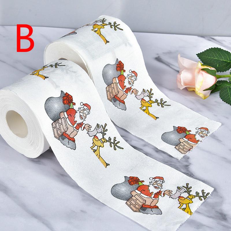 Roll Printing Paper Towel Party Santa Head Toilet Paper Environmentally Friendly Color Printing Pattern Small Roll Toilet Paper