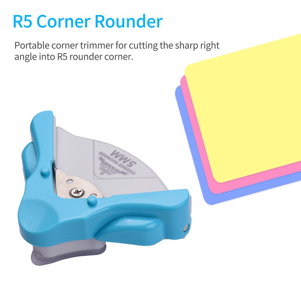 JIELISI Arrotondatrice Angoli Portatile R5 Taglierina Angoli Arrotondati 5mm per Cartoncino Foto Inviti Buste per Laminazione