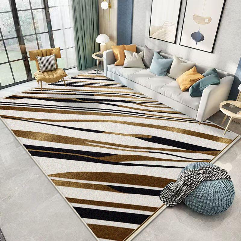Nordic Geometric Carpet Living Room High-end Luxury Hairless Tea Table Rug Bedroom Bed End Anti-slip Large Area Mat Dining Room