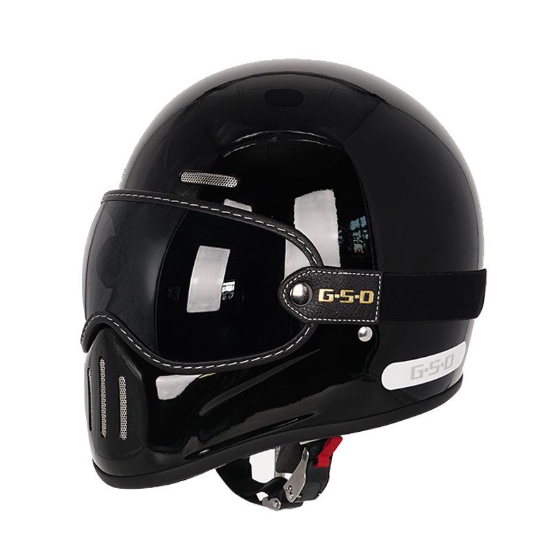 Fiberglass Retro Full Face Motorcycle Helmet for All Seasons - Unisex Winter Safety 3C Certified