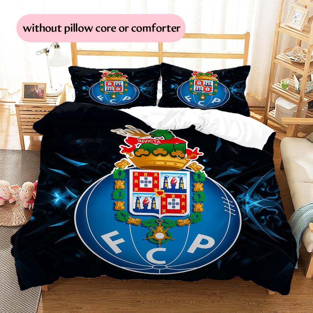 Futebol Clube do Porto Pattern Bedding Quilt Set  Home Decoration  Gift (1 * duvet cover + 2 * pillowcase  without core)