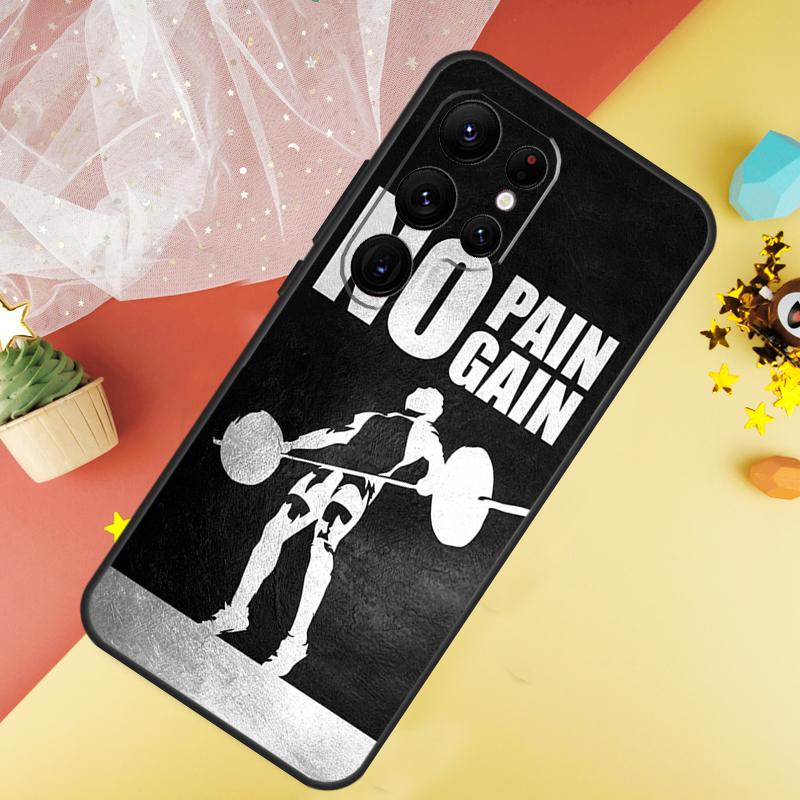 No Pain No Gain Gym Phone Case For Samsung Galaxy S26 S25 S24 S21 S20 S22 S23 Ultra S10 Plus S25 FE Cover Coque