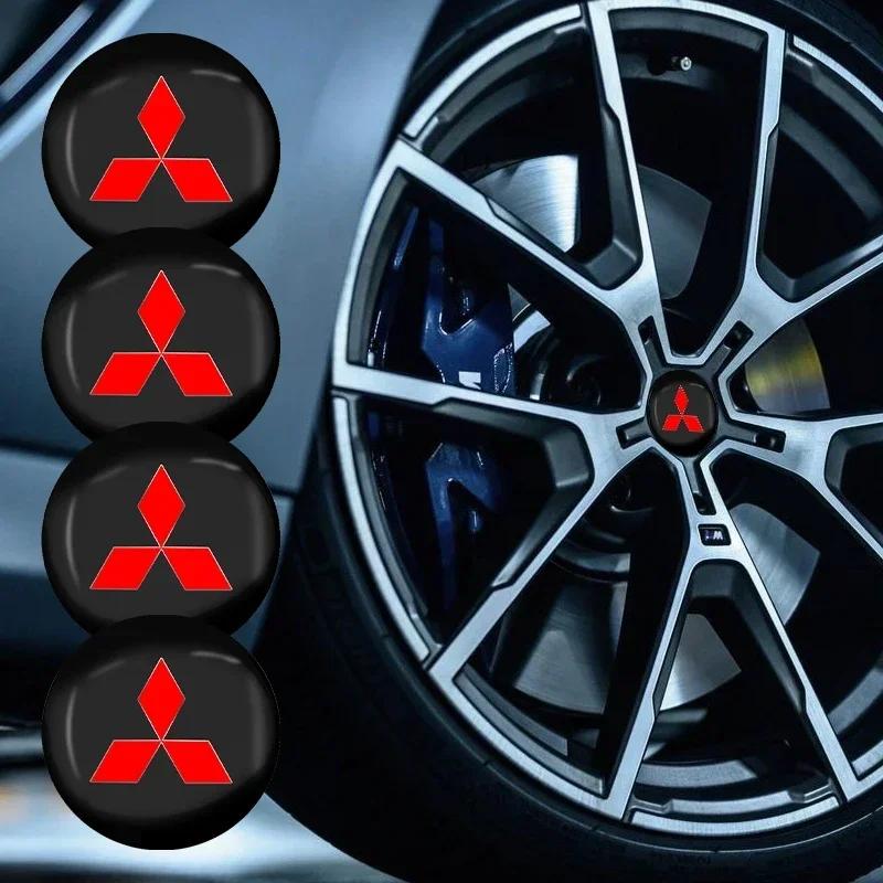 4Pcs 56mm Car Styling Wheel Hub Cap Badge Stickers For Mitsubishi ASX Lancer Mirage Pajero Sport Xpander Attrage Outlander L200
