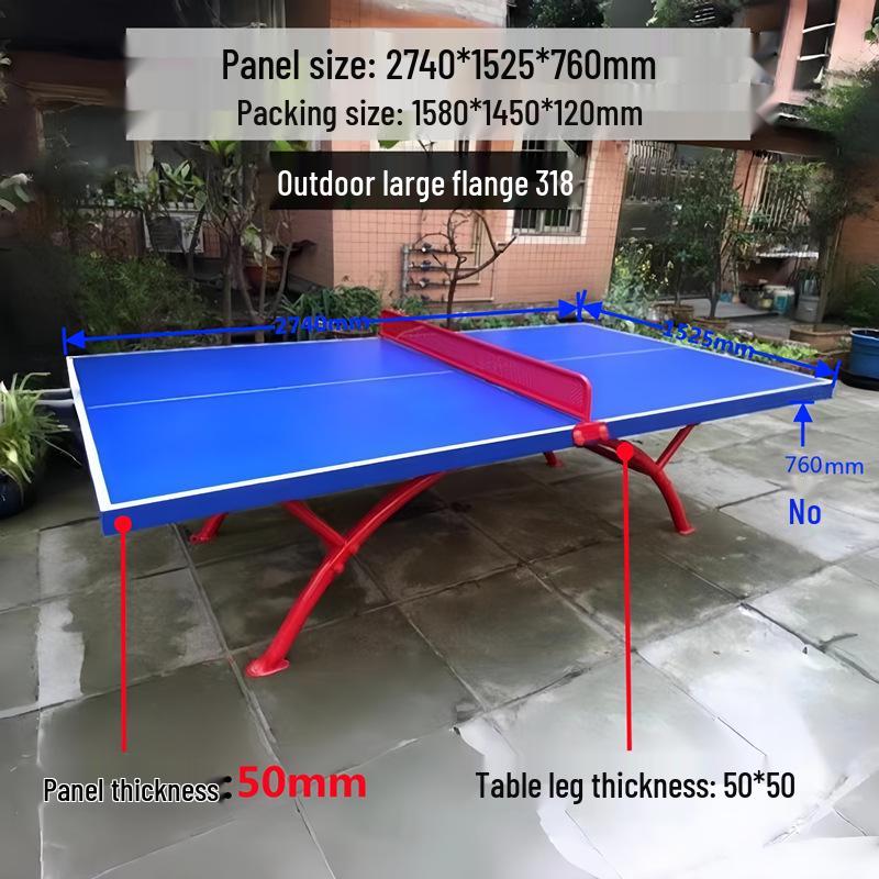 SMC Foldable Indoor/Outdoor Ping Pong Table - Waterproof, Rainproof, Sunscreen, Standard Household Table with Case