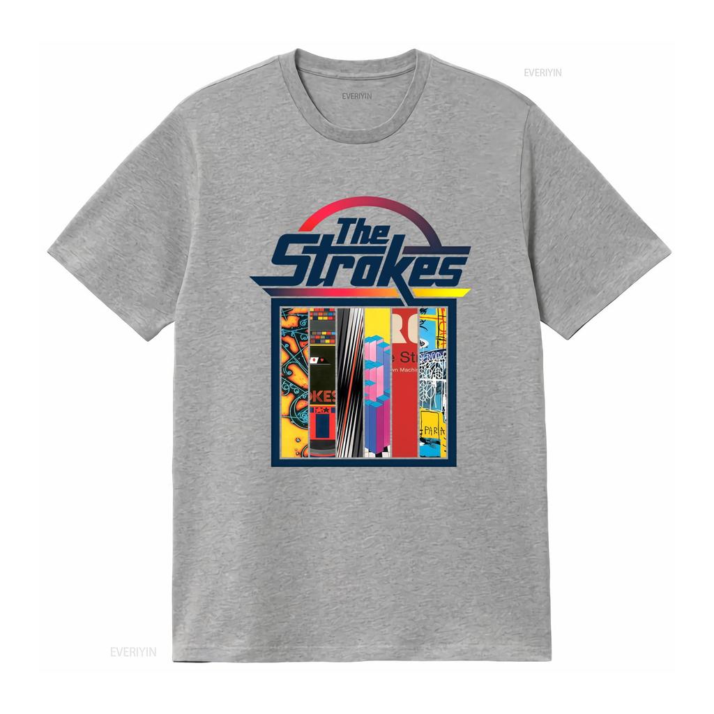 The Strokes Band Rock Tour 90s Style Colorful Print T Shirt vintage Washed Versatile graphic Casual Soft Top For Everyday Wear
