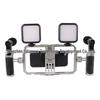 Mobile Phone Stabilizer & Photography Cage with Extension, Microphone Mount, and Fill Light
