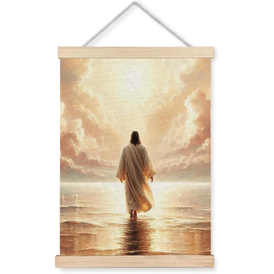WUCHJ Psalm 61:2 Christian Wall Art Poster, pirational Christian Wall Decor, When My Heart is Overwhelmed Bible Verses Canvas Prints Artwork for Home