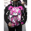 Streetwear da uomo cartoon stampato, morbido, casual, alla moda, per esterni, per autunno e inverno
