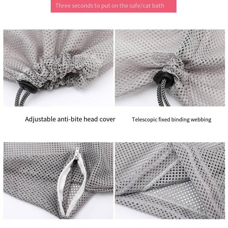 Mesh Cat Groom Bath Bag Adjustable Dogs Anti Scratch Bite Kat Nail Trim Inject Examing Pet Washing Clean Restraint Massage Bags