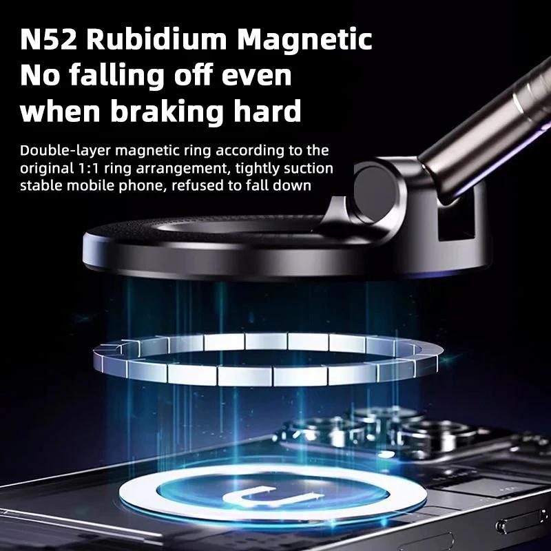 For Magsafe Car Phone Holder Suction Cup Vacuum Magnetic Phone Stand 360° rotatable and Foldable Suction Cup Phone Holder New