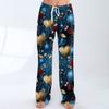 Womens Pajama Pants Sleepwear Casual Drawstring Elastic Waist Pants Comfy Straight Yoga Loose Trousers