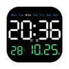 Same Screen Display LED Wall Clock Adjustable Brightness Black