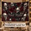 Skull Gothic (397) Theme Wall Tapestry Customized With Name Text Personalized Hanging Tapestry For Bedroom Living Room Decor