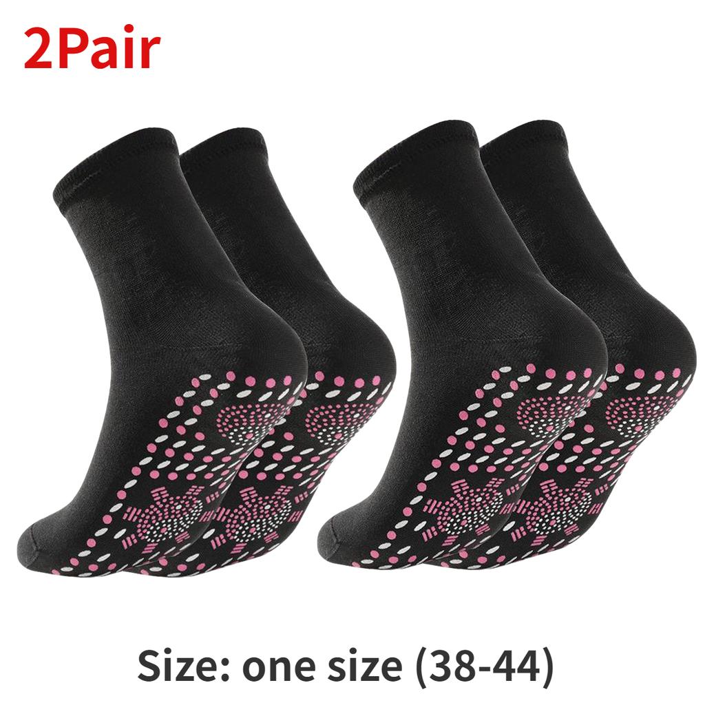 1/2Pair Self-heating Socks Winter Thermal Heated Socks Soft Elastic Thicken Anti-Slip Socks For Women Men Skiing Foot Warmer