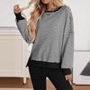 Women's Long-sleeved Round-neck Striped Round-neck Versatile Casual Loose Sweatshirt