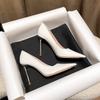 New Style Popular Women High Heels Wedding Bridal Classic Pumps Lady Metallic Leather Low Heels Stiletto Nude Office Shoes