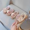 Toddlers Girls Beach Shoes Elastic Band Big Floral Kids Princess Sandals with Flowers Sweet Children Sandals 2025 Summer New Hot