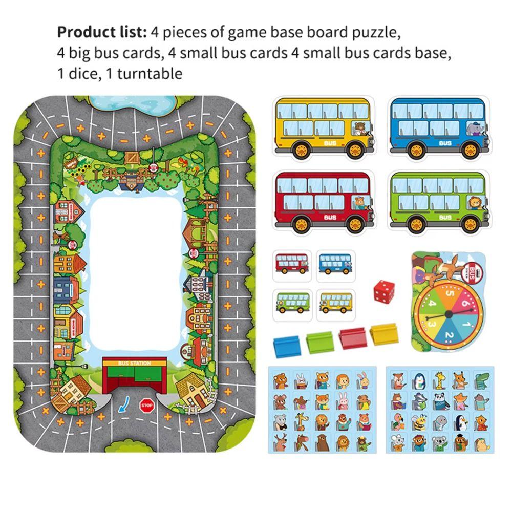 Shape Animal Bus Stop Tabletop Game Jigsaw Toddler Color Sorting Toys  Children's Kids Gift