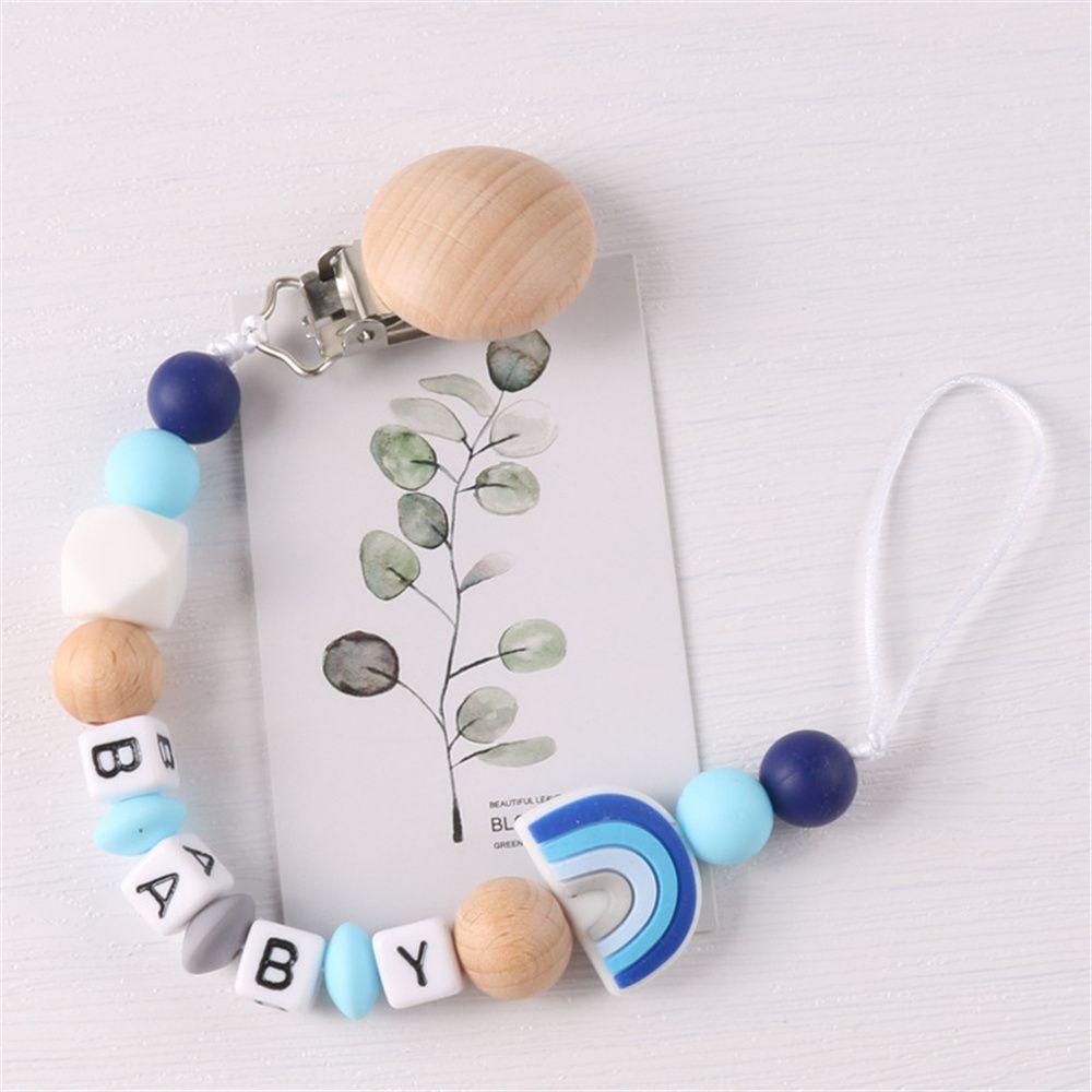 Buy Personalised Baby Shower Beads Wood Clip Silicone Pacifier Holder
