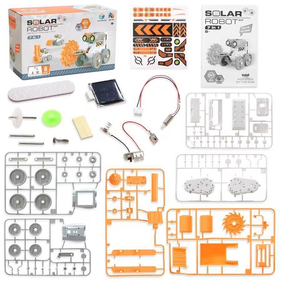 DIY Solar-Powered 12-in-1 Educational Robot Kit for Kids