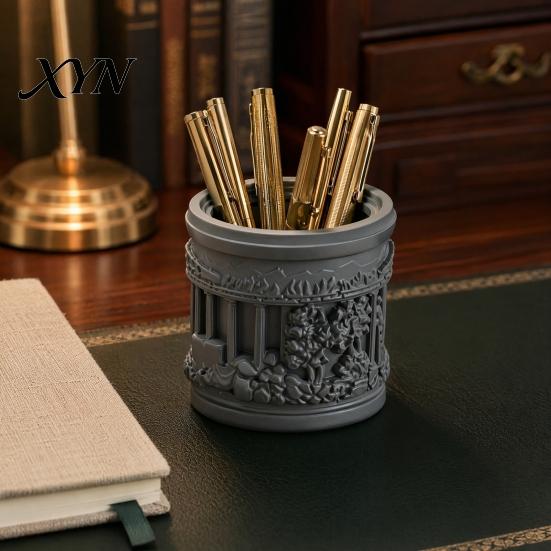 Removable Inner Basin Pot Mini Roman Column Planter, Vintage Embossed Flower Pot, Small Greek Split Tank Planter Pillar Shaped Plant Container