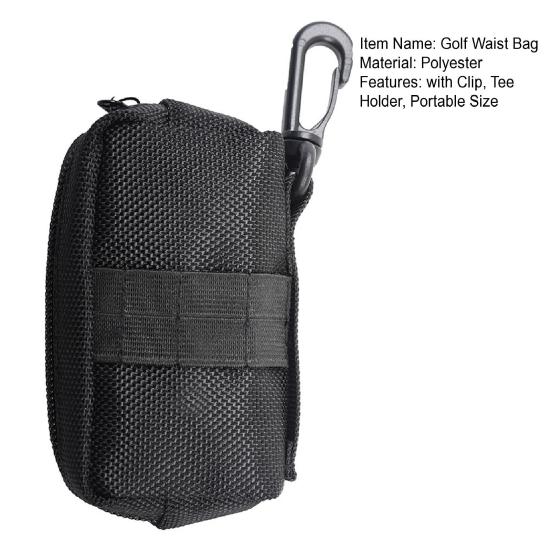 Mini Golf Waist Bag with Clip, Golf Ball Storage Pouch with Tee Holder, Golf Accessory Zipper Bag, Men Women Golfer Gift