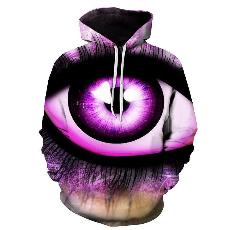3d Print Eyeball Pattern Hoodies For Men Personality Casual Long Sleeves Pullover Sweatshirts Kids Oversized Hoodies Streetwear